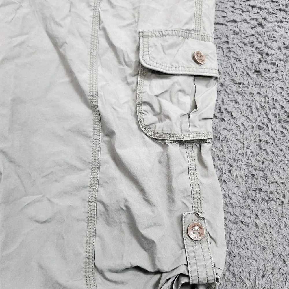 Calvin Klein Pants Womens M Green Capri Cargo Drawstring Elastic Waist Pockets - Picture 2 of 13